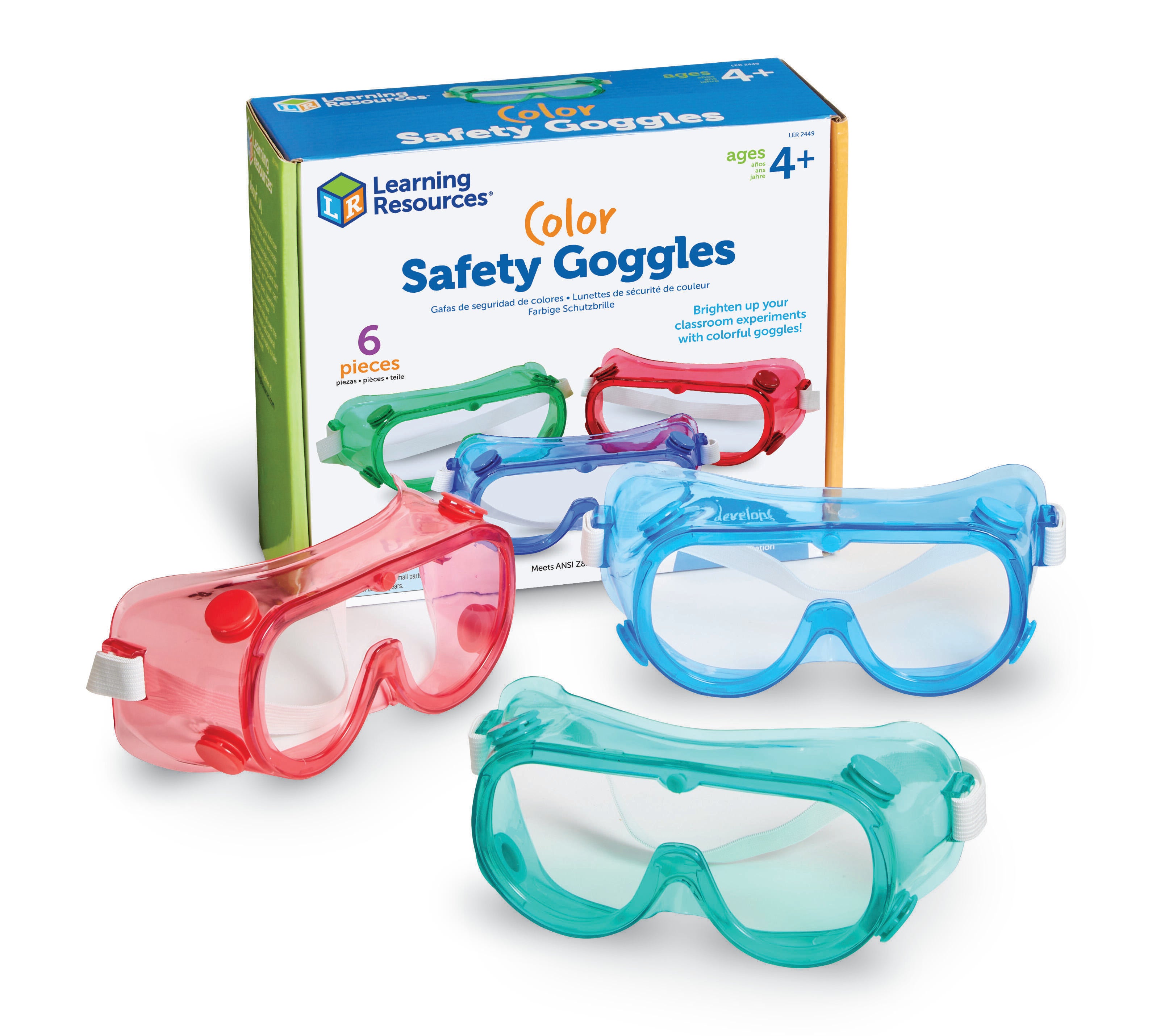 Learning Resources Colored Safety Goggles, Assorted Colors, Set of 6 082335